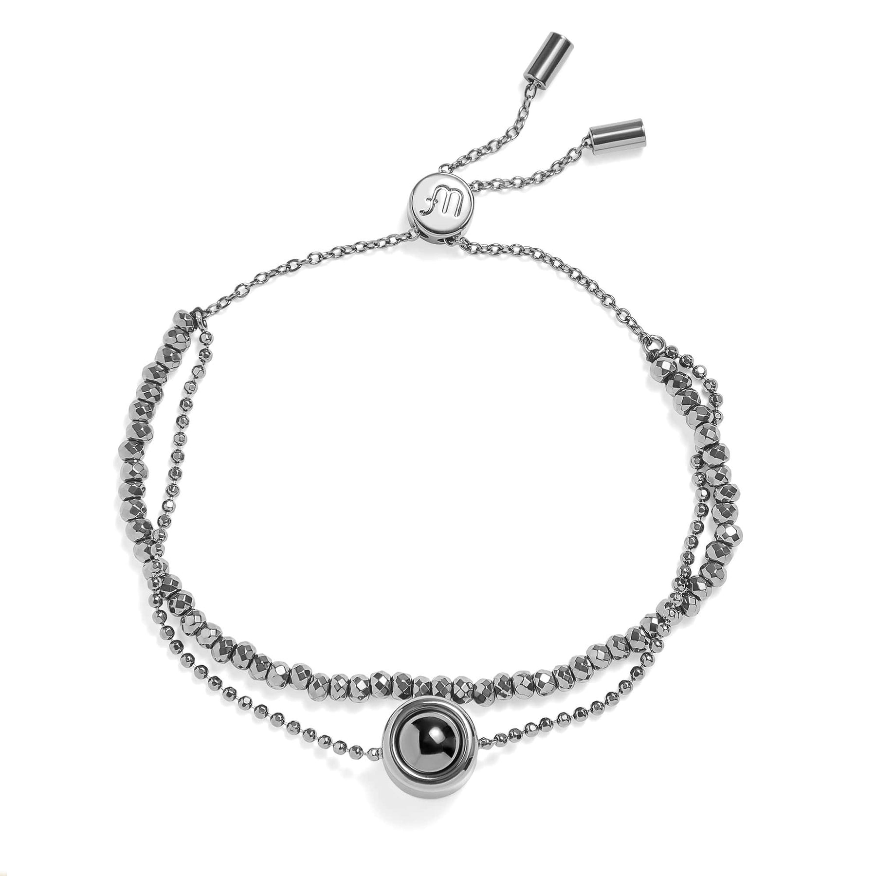 Pulseira Personalizada com Foto 2 em 1 - Amuleto de Crystal™