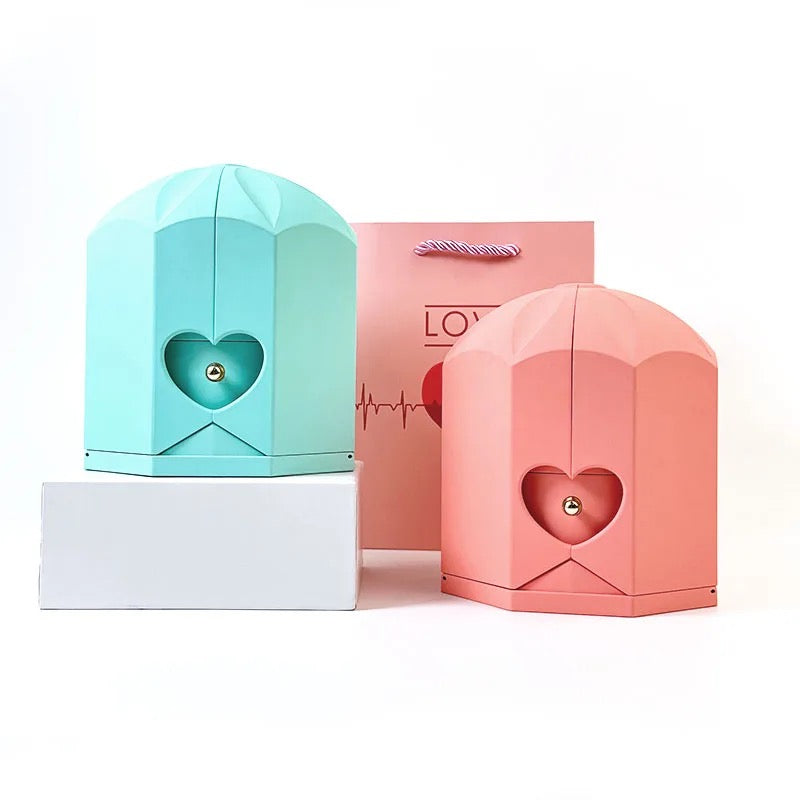 Caixa com Rosa Eterna & Colar Gota Personalizado - Para Minha Mãe