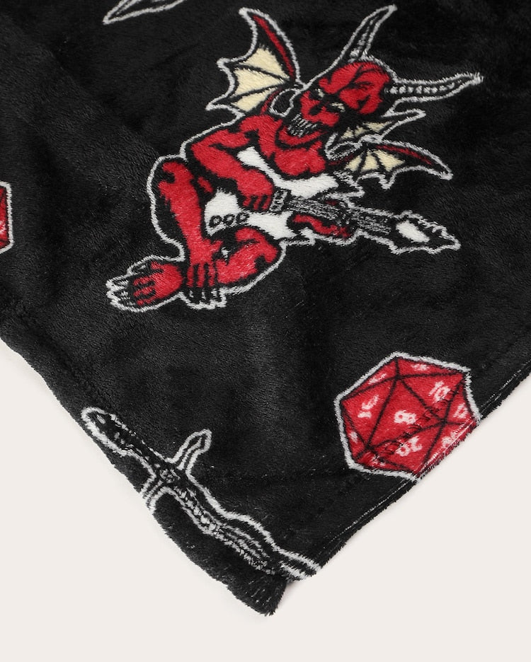 Manta casal flannel Stranger Things - preta